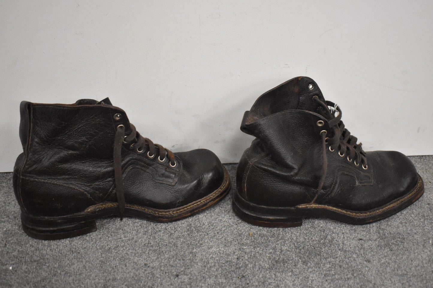 Vintage Norwegian Military Brown Leather Combat Boots – UK Size 6