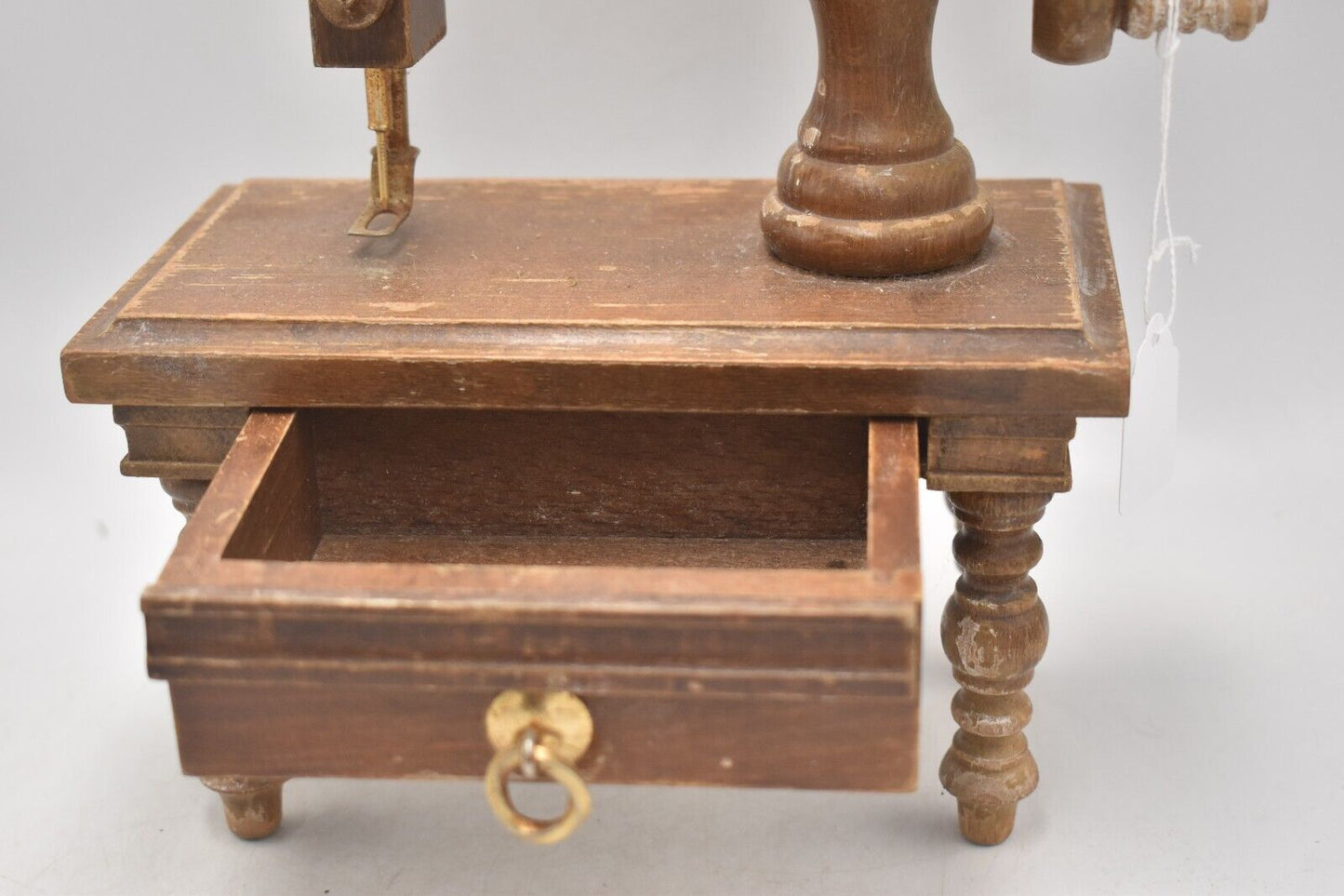 Vintage Wooden Toy Sewing Machine Display Piece 24.5cm Lovely