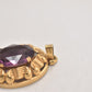 Vintage Amerik K&L 14ct Rolled Gold Amethyst Purple Glass Necklace Pendant