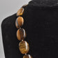 Vintage Sterling Silver 925 Tiger Eye Statement Necklace 52cm