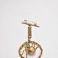 Antique Spider Pyrite & Green Chalcedony Brooch - Ladies Jewellery