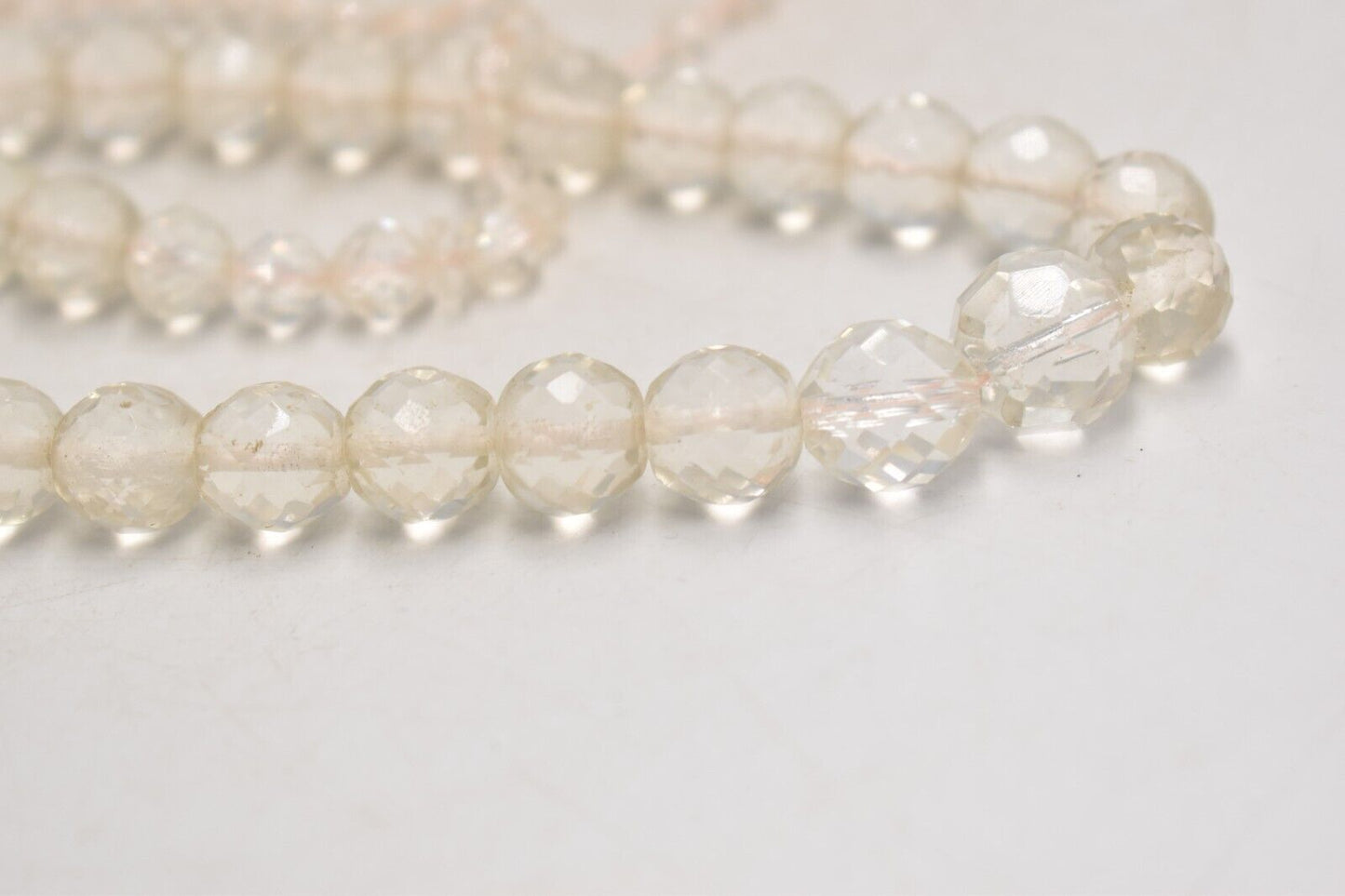 Vintage 1950's Glass Faceted Beaded Necklace – 68cm