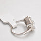Vintage Sterling Silver & White Beryl Princess Cut Ring - Size J