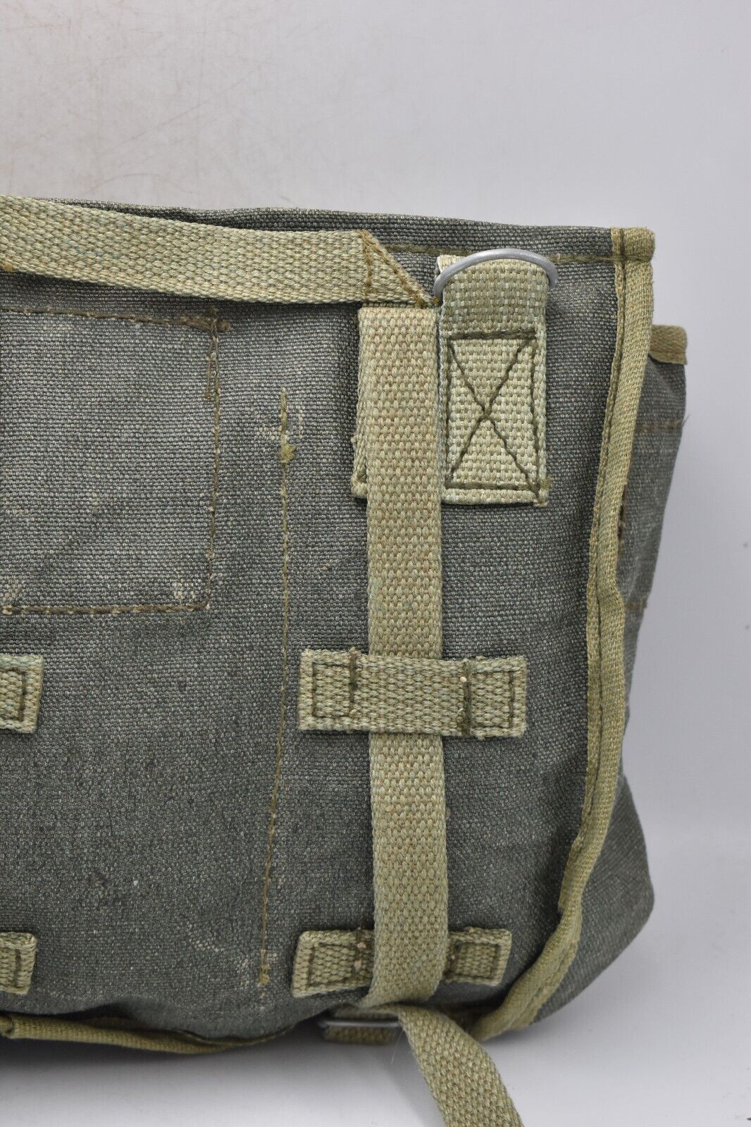 Vintage 1981 Polish Army Canvas Bread Bag – Military Webbing Satchel Haversack