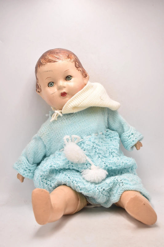 Antique 1930s Effanbee Type Sleepy Blinking Eye Doll 52cm Composition & Cloth