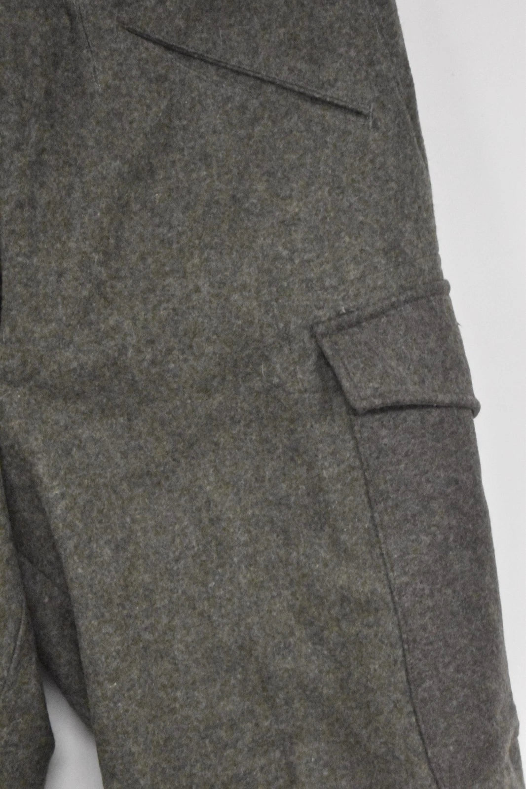 Swedish Army WWII Grey Wool Field Trousers 1940 Leather Straps Military Vintage