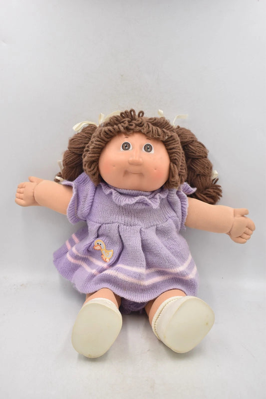 Vintage 1978–1982 Cabbage Patch Doll 40cm Brown Hair Brown Eyes Original Outfit