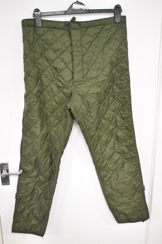 British Army ECW Extreme Cold Weather Thermal Liner Trousers Olive Green W34"