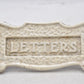 Antique Edwardian Cast Iron Letterbox Slot White 20cm