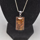 Vintage Sterling Silver 925 Necklace with Baltic Amber Cabochon Silver Setting
