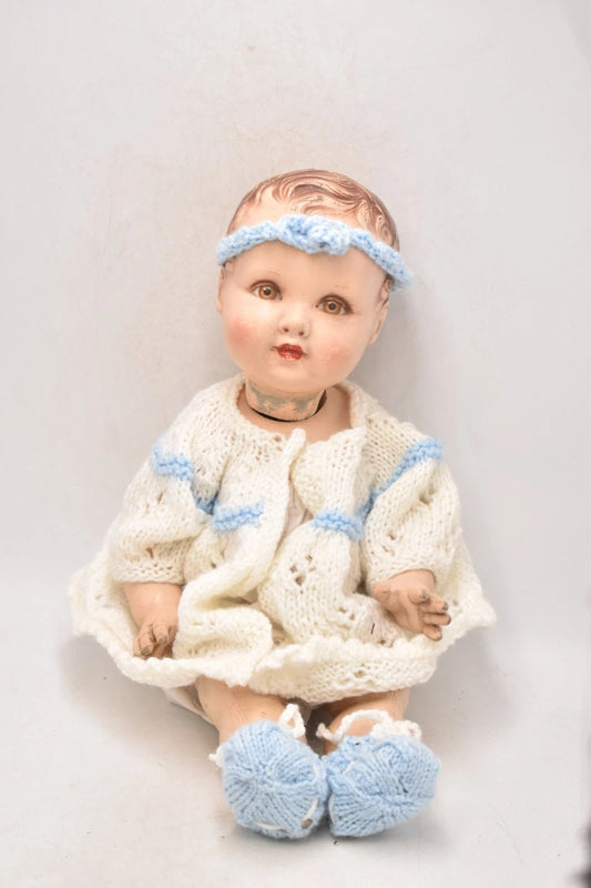 Antique Dean’s Rag Book Composition Doll – DRB Marked, 38cm