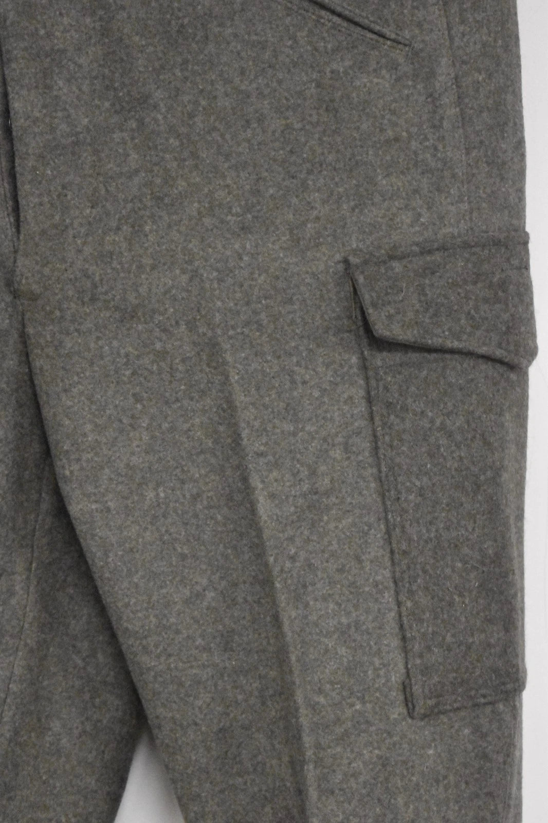 Swedish Army Olive Grey Wool Field Trousers 1947 Dated Leather Straps Military