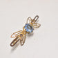 Vintage Gold Tone Butterfly Brooch with Blue Glass Gemstone – Women's Jewellery