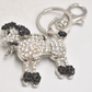 Vintage Butler & Wilson Poodle Dog Diamante Keyring – Black & White – 6.5cm