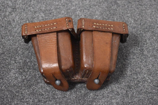 WWII German Army K98 Brown Leather Ammunition Pouch - Early War Luftwaffe