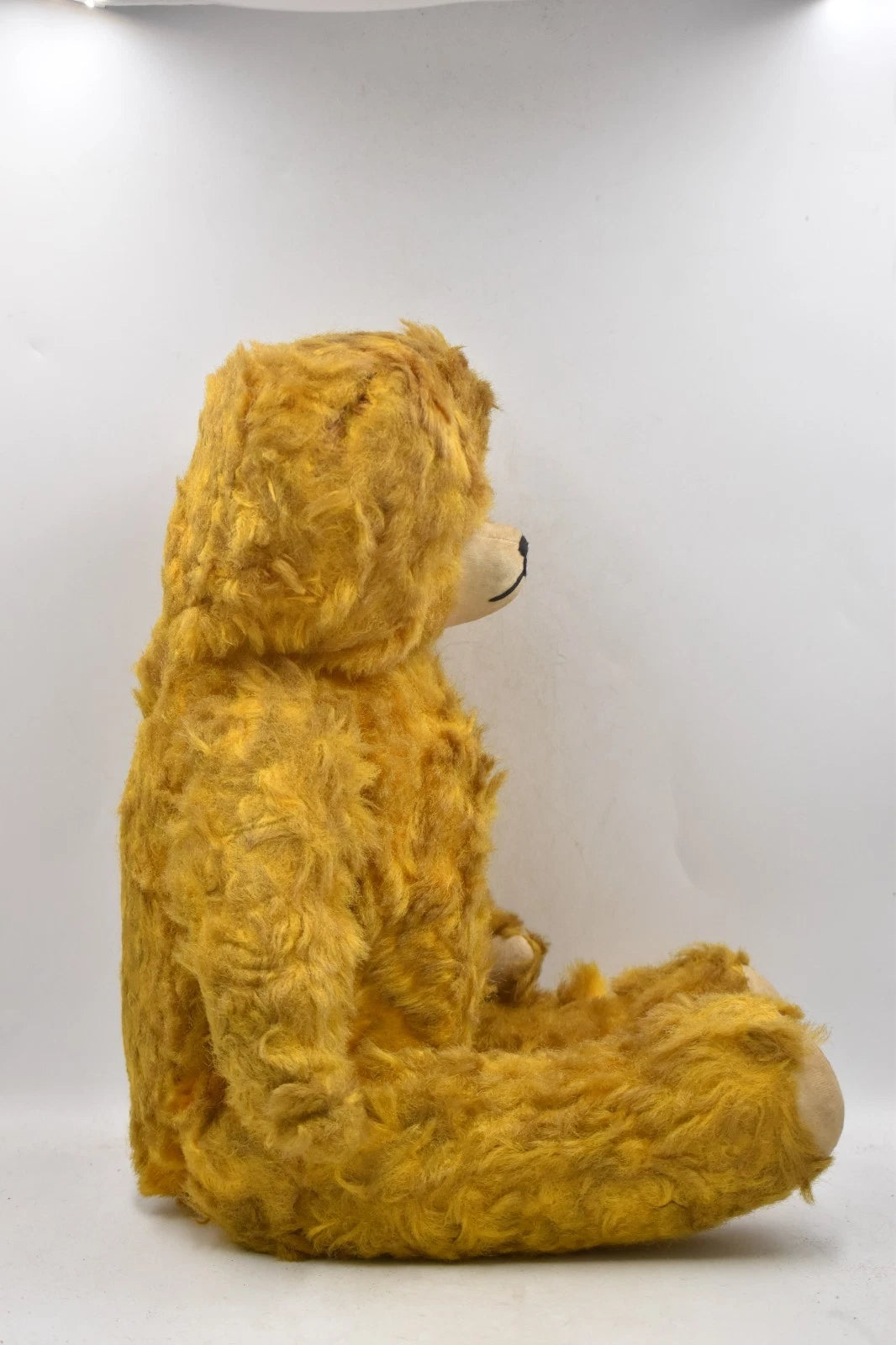Vintage 1950s German Golden Teddy Bear Wood Wool Filled Fully Jointed 58cm
