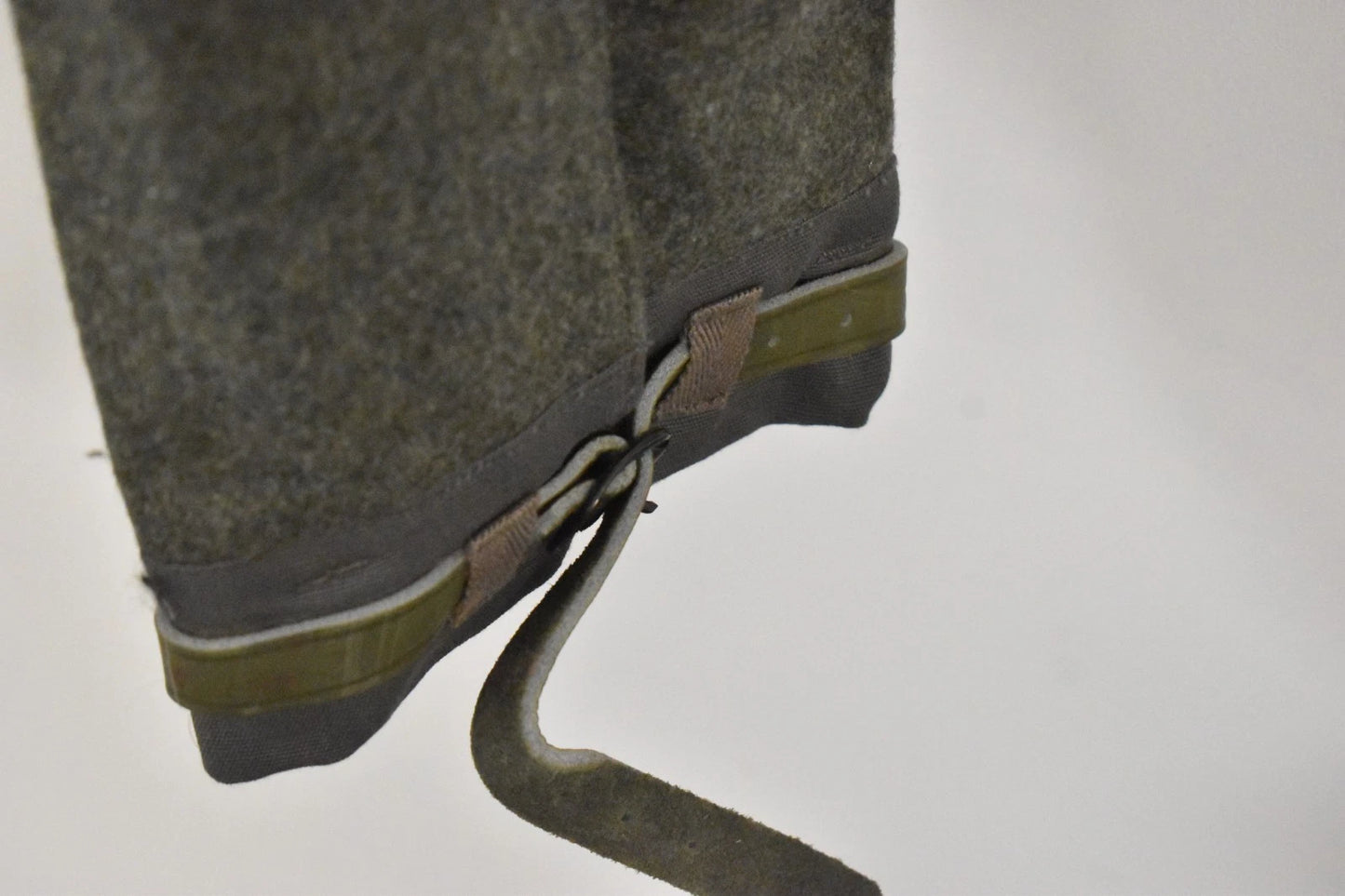 Swedish Army WWII Grey Wool Field Trousers 1940 Leather Straps Military Vintage