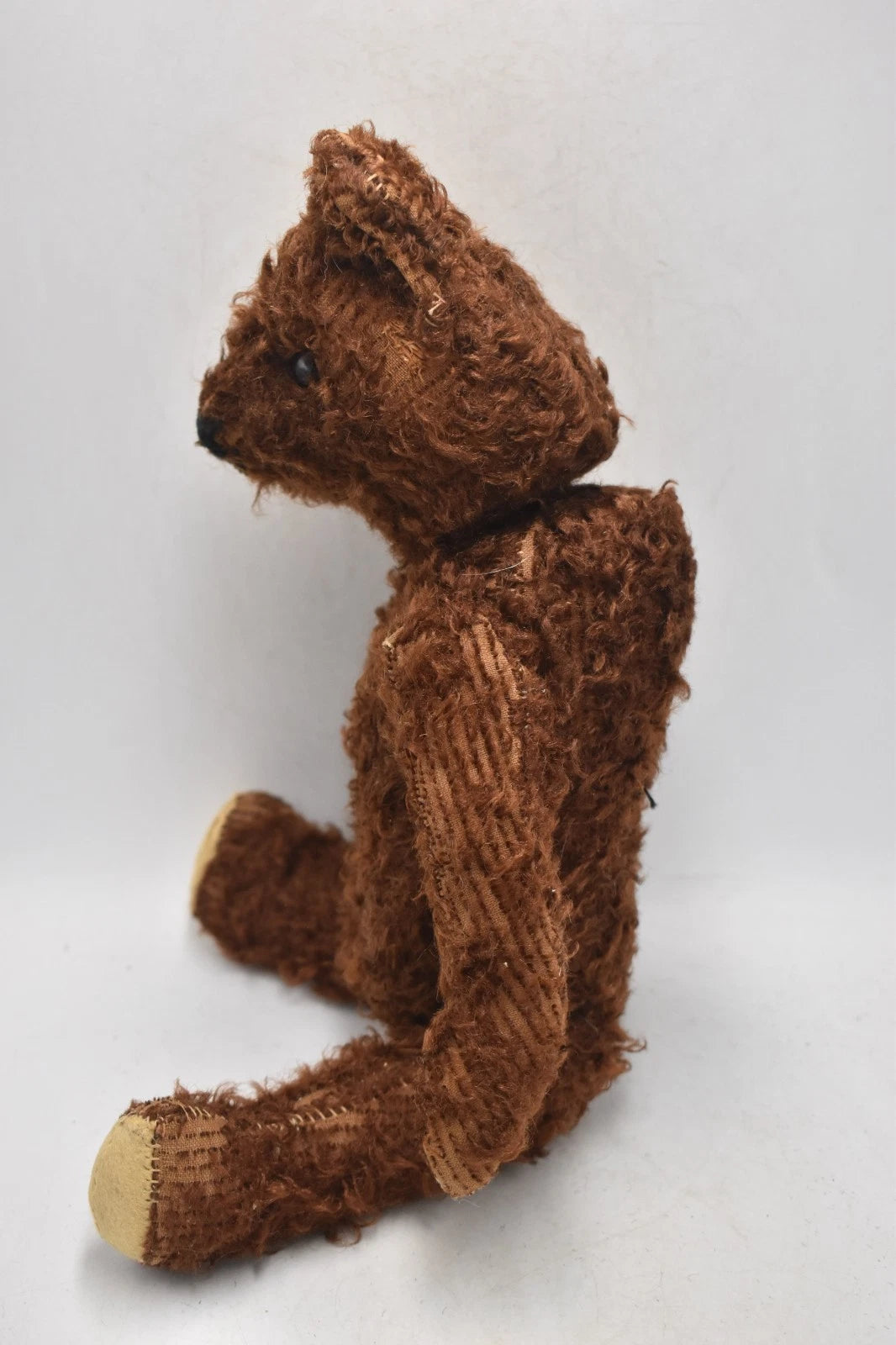 Antique American Mohair Teddy Bear Black Boot Button Eyes Fully Jointed 44cm