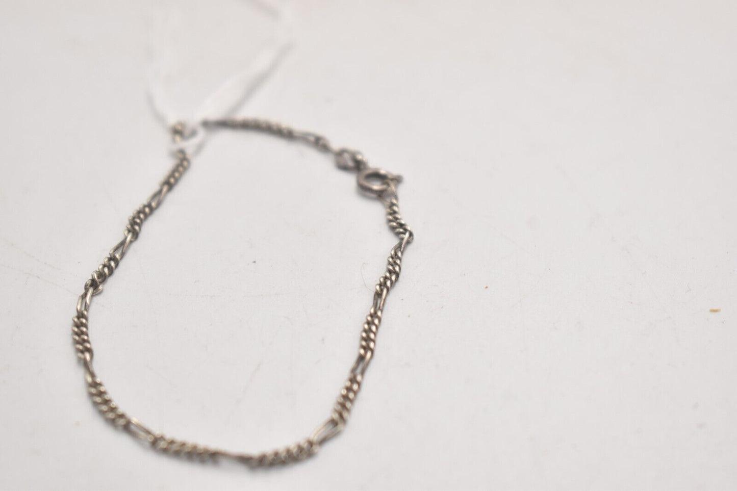 Vintage 925 Sterling Silver Figaro Link Bracelet - 19cm
