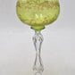 Antique French St Louis Crystal Green Hock Wine Glass 17cm Vintage