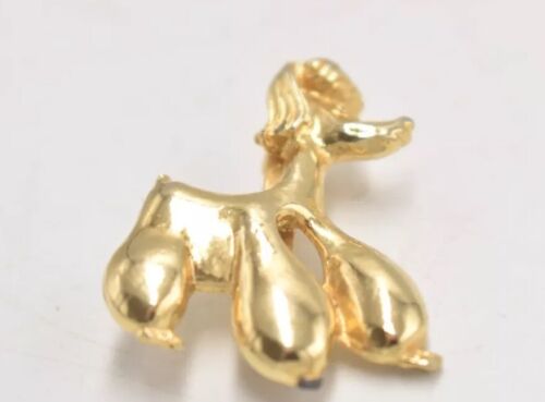 Vintage Gold Tone Poodle Dog Brooch – Costume Jewellery