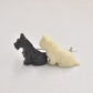 Vintage Scottie Dog Black and White Brooch – Made in Great Britain