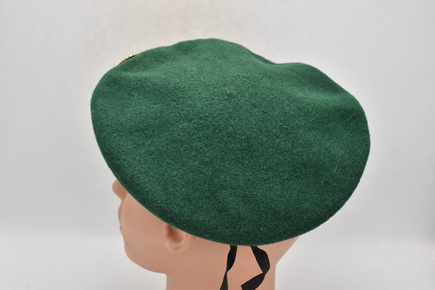 Vintage German Army Green Beret w/ Bundeswehr Panzer Tank Metal Badge – Size 59