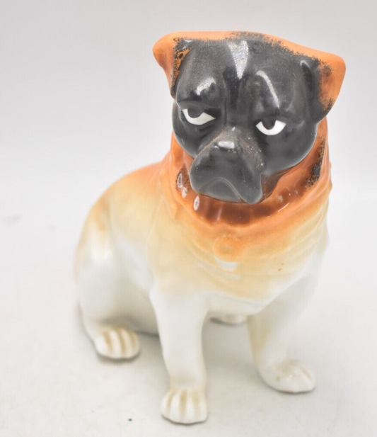 Antique C.1890 Bavarian Monkey Face Pug Figurine by Schmidt & Co Austria