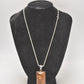 Vintage Sterling Silver 925 Necklace with Baltic Amber Cabochon Silver Setting