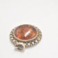 Vintage Sterling Silver 925 Amber Ornate Marcasite Necklace Pendant
