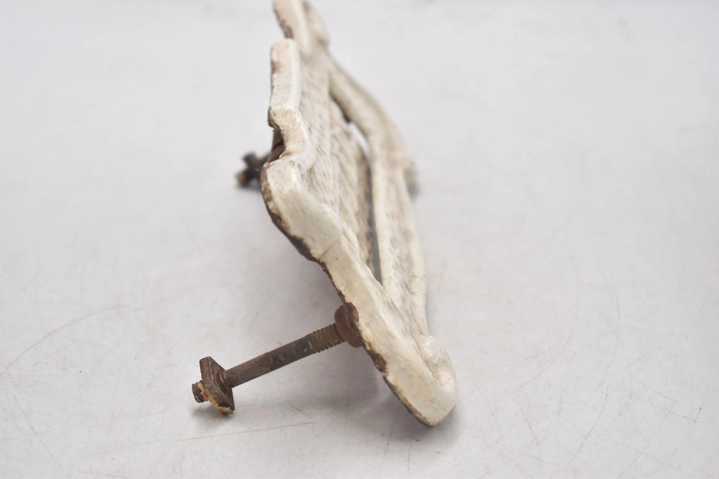 Antique Edwardian Cast Iron Letterbox Slot White 20cm