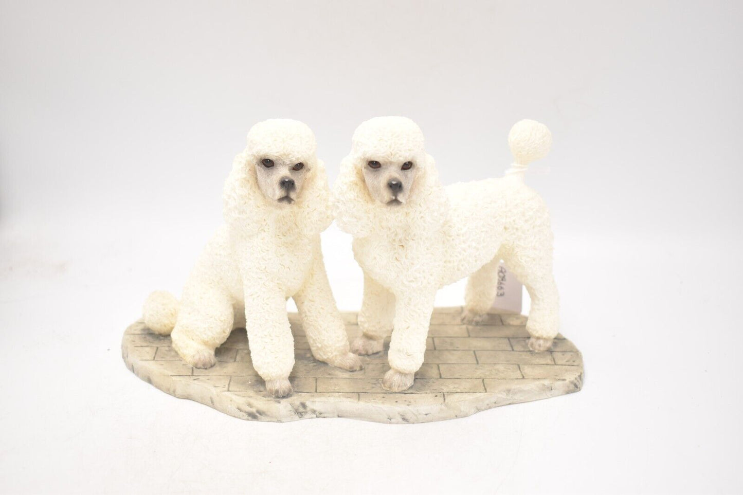 Vintage The Leonardo Collection Poodle Dog Duo Figurine – White, Elegant