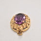 Vintage Amerik K&L 14ct Rolled Gold Amethyst Purple Glass Necklace Pendant