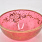 Antique Cranberry Pink Glass Bowl with Gold Gilt Douglas Marked 12.5cm