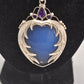 Vintage Art Nouveau Revival Sterling Silver Quartz & Amethyst Pendant Necklace
