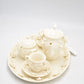 Vintage Miniature 3D Rose Cream Teapot Tea Set - Decorative Collectible - 10cm