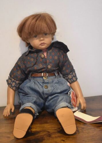 Vintage Sigikid Artist Boy Doll Life-Like Vinyl Doll Tagged Retired 55cm