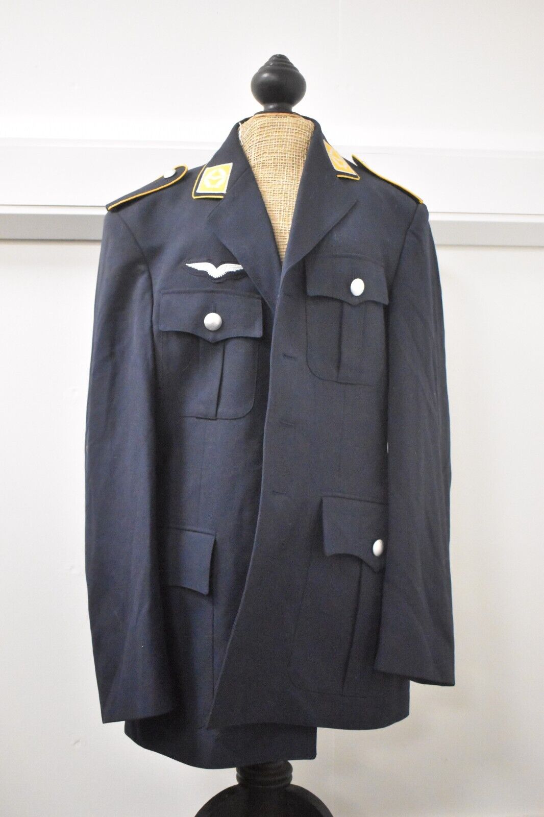 West German Air Force Luftwaffe Flieger Blue Dress Jacket Tunic – Size 35"