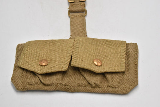 British Army WWII 37 Pattern Double Ammunition Pouch – Dated 1943