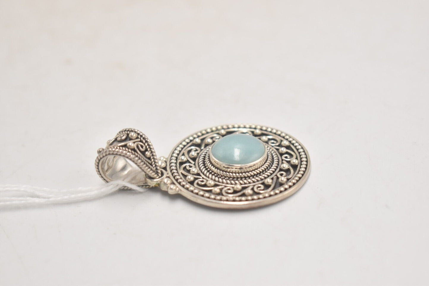 Vintage Suarti Bali BA Sterling Silver 925 & Lapis Lazuli Blue Necklace Pendant