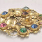 Vintage Gold Tone & Rhinestone Floral Pendant – 4.5cm