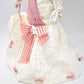 Vintage Porcelain Doll – Blonde Hair, Brown Eyes, Regency Cream Dress – 45cm