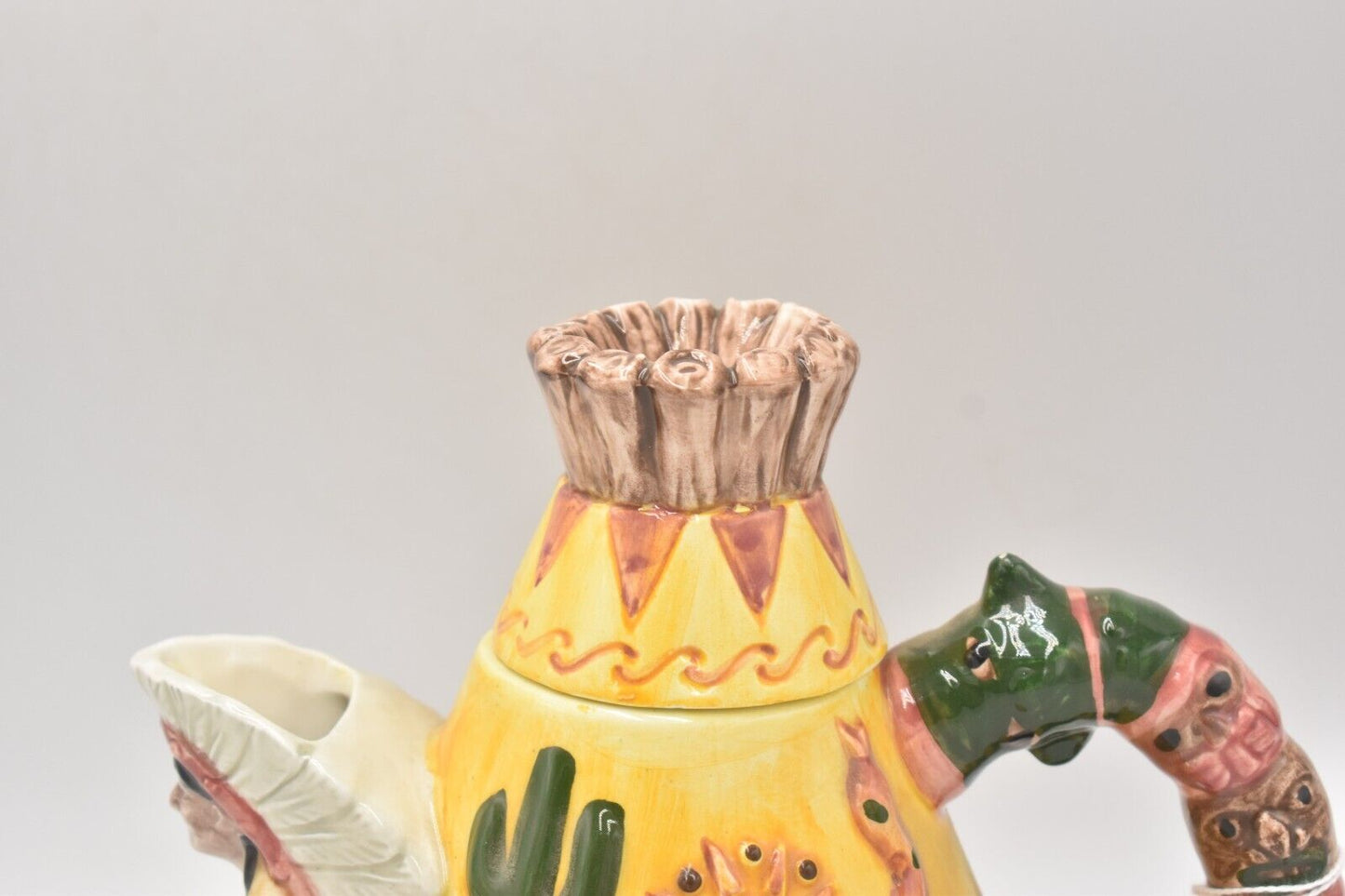 Vintage Fitz & Floyd Omnibus Indian Chief Tee Pee Teapot – Decorative Novelty