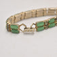 Vintage Gold Tone Green Chalcedony Tennis Bracelet – 18.5cm – Costume Jewellery