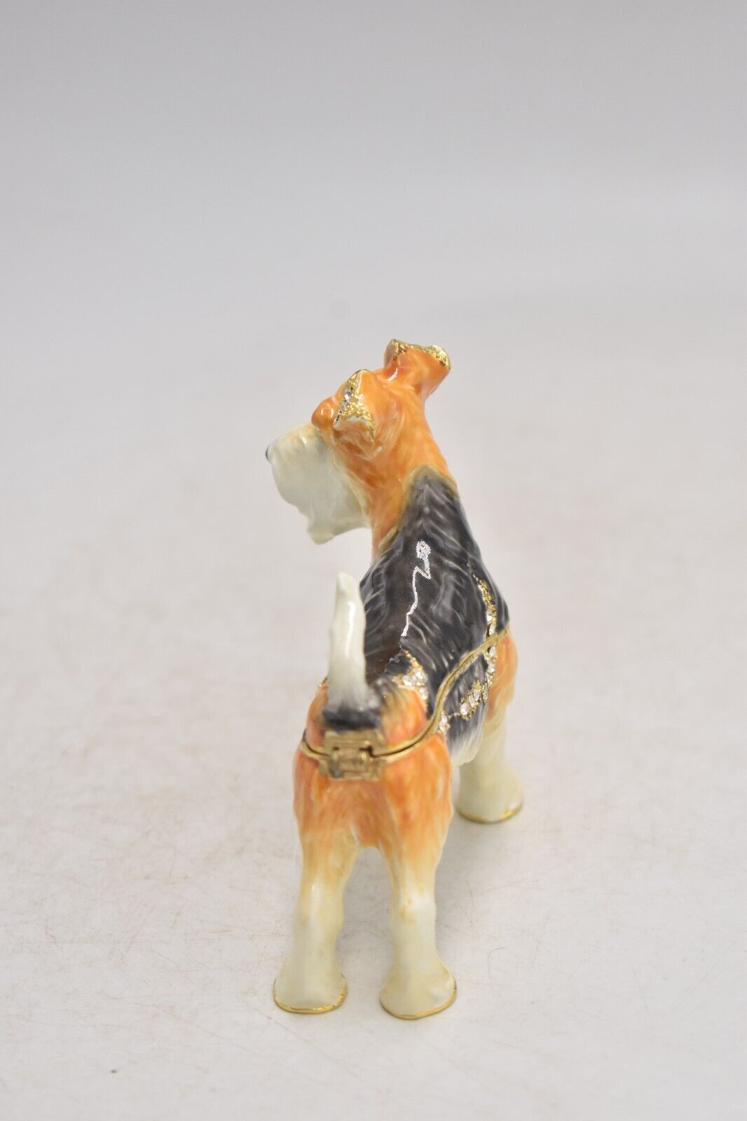 Vintage Fox Airedale Terrier Bejewelled Trinket Box – Hinged Decorative Box