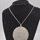 Vintage Modern Minimalist Sterling Silver 925 Lichen Pendant Necklace 56cm