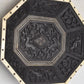 Antique Anglo-Indian Hand Carved Ebony Octagonal Dish with Inlay 22.5cm