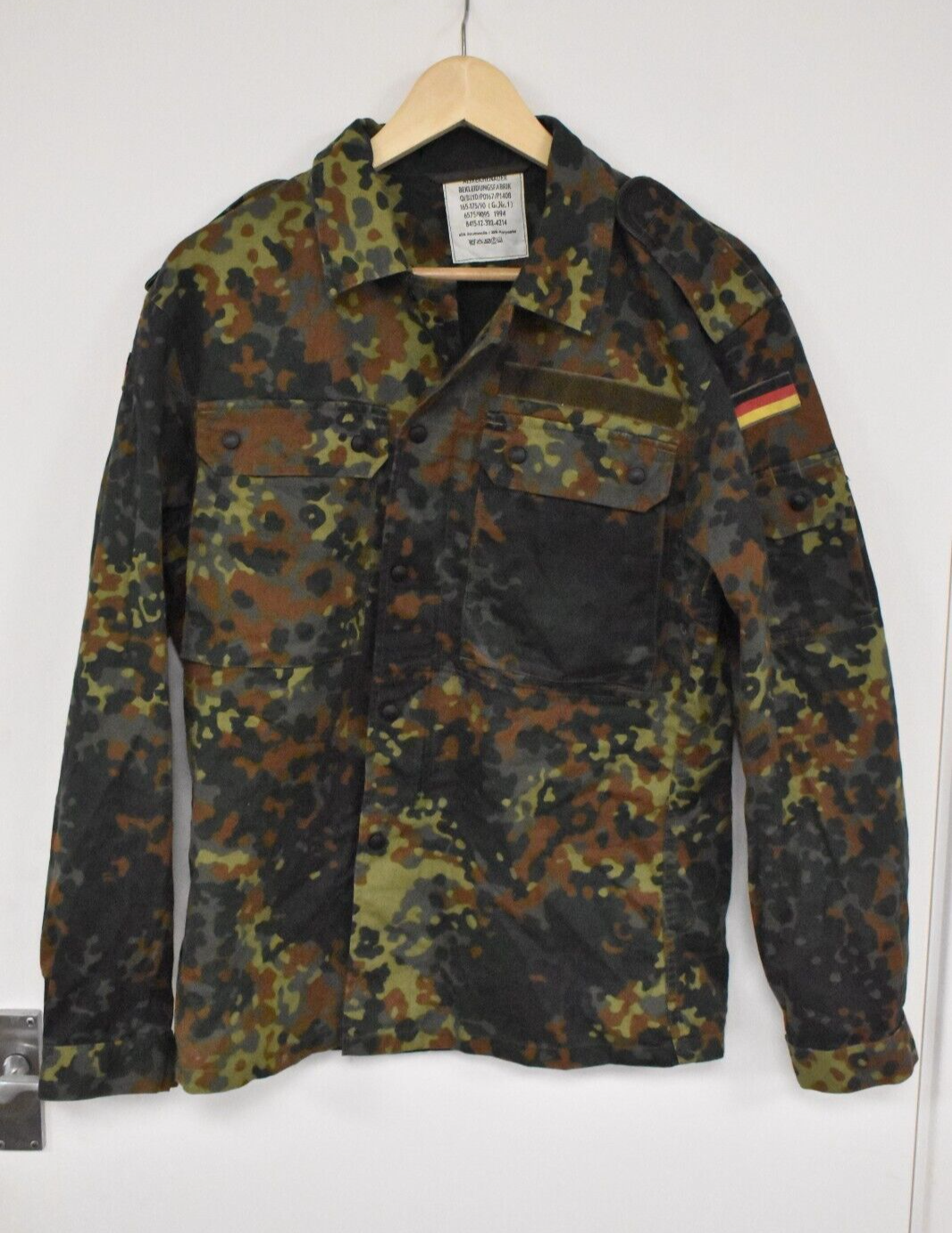 German Army Flecktarn Camo Field Shirt Jacket 1994 - 40" Chest Military Surplus
