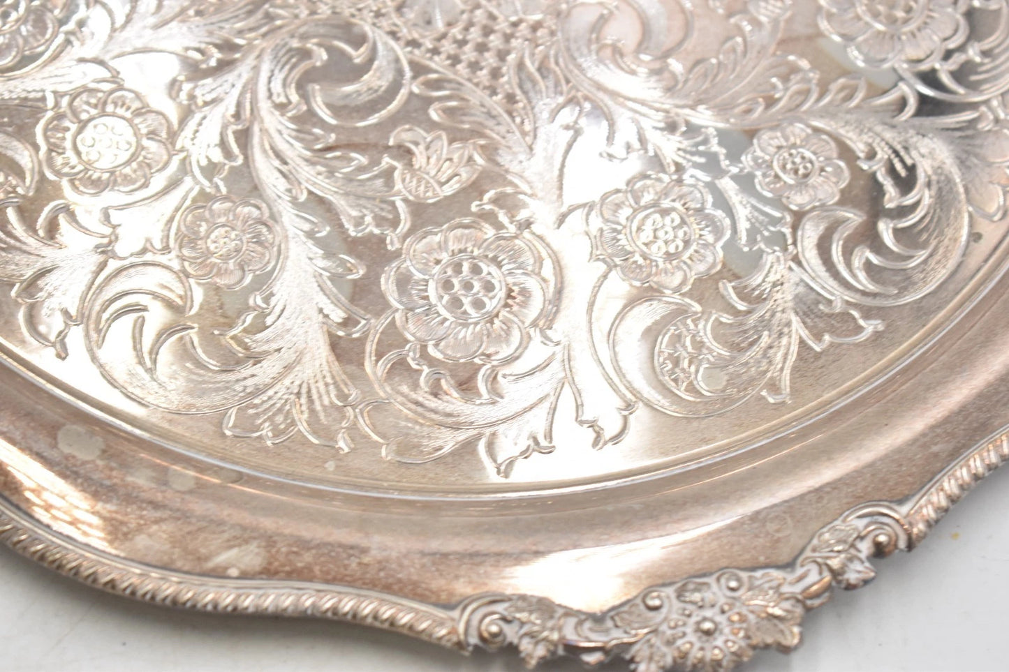 Viners Vintage Silver Plated Large Serving Tray 36cm English Drinks Tea Cocktail