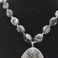 Vintage Sterling Silver 925 Picasso Spiderweb Jasper Pendant Necklace – 60cm